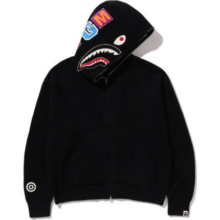 SHARK FULL ZIP KNIT HOODIE MENS