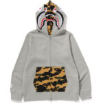 1ST CAMO SHARK FULL ZIP DOUBLE HOODIE MENS