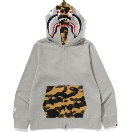 1ST CAMO SHARK FULL ZIP DOUBLE HOODIE MENS